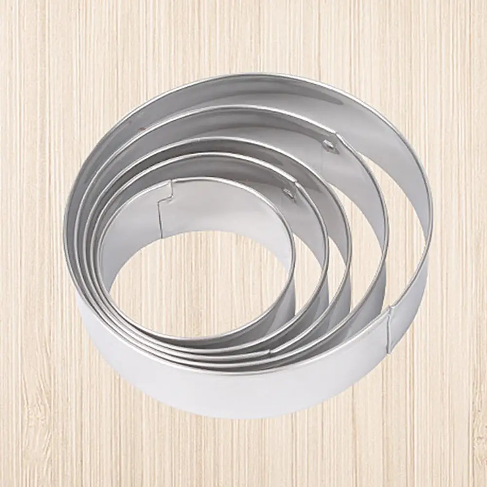 

5Pcs/Set Multifunctional Stainless Steel Round Biscuit Mold Cookie Cutter Kitchen Accessories for Cutting Cookies