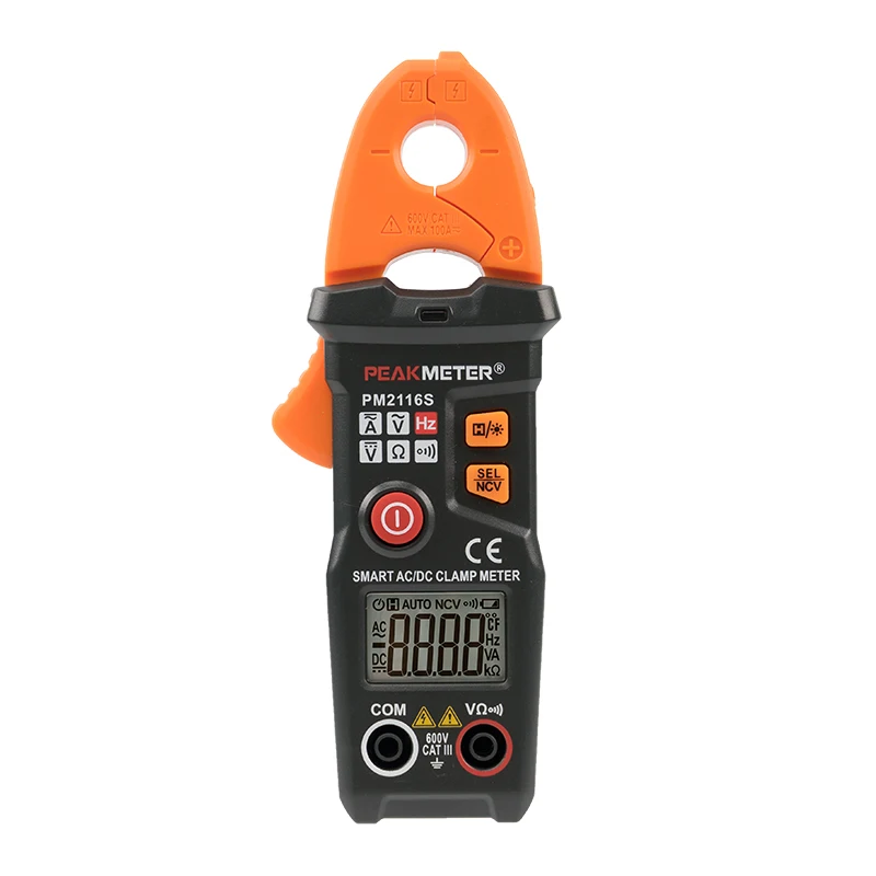 

Mini 6000 Counts NCV Frequency Test AC DC 200A Smart Digital Clamp Meter