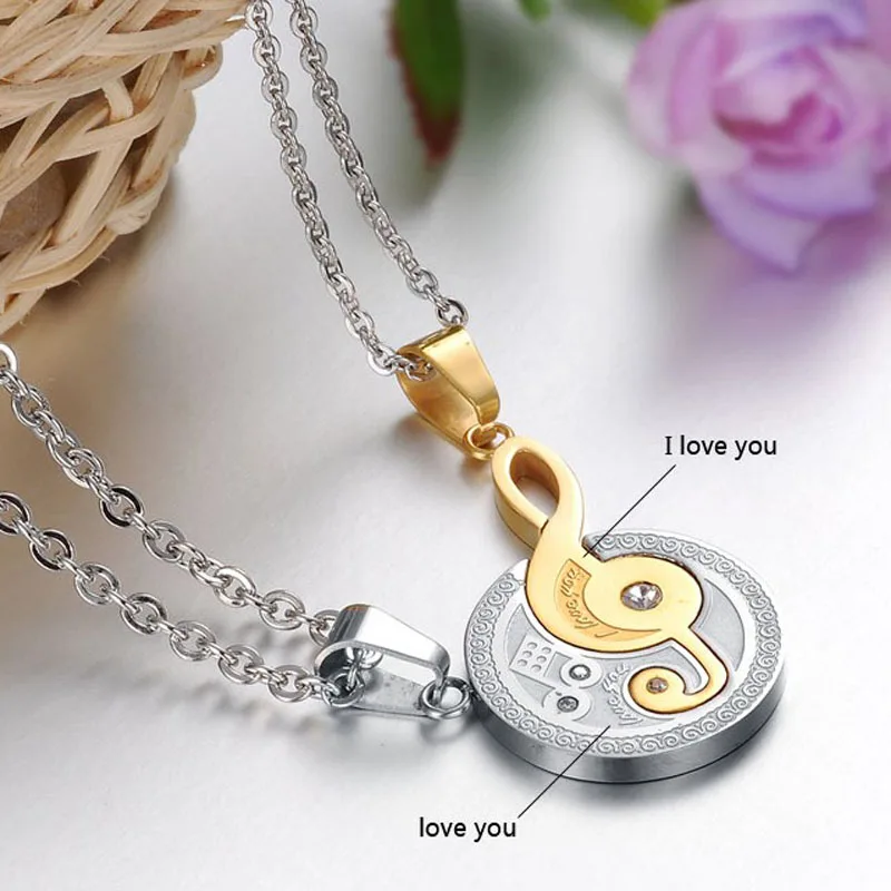 2 шт. цепочка из нержавеющей стали с подвеской Я тебя люблю | Украшения и