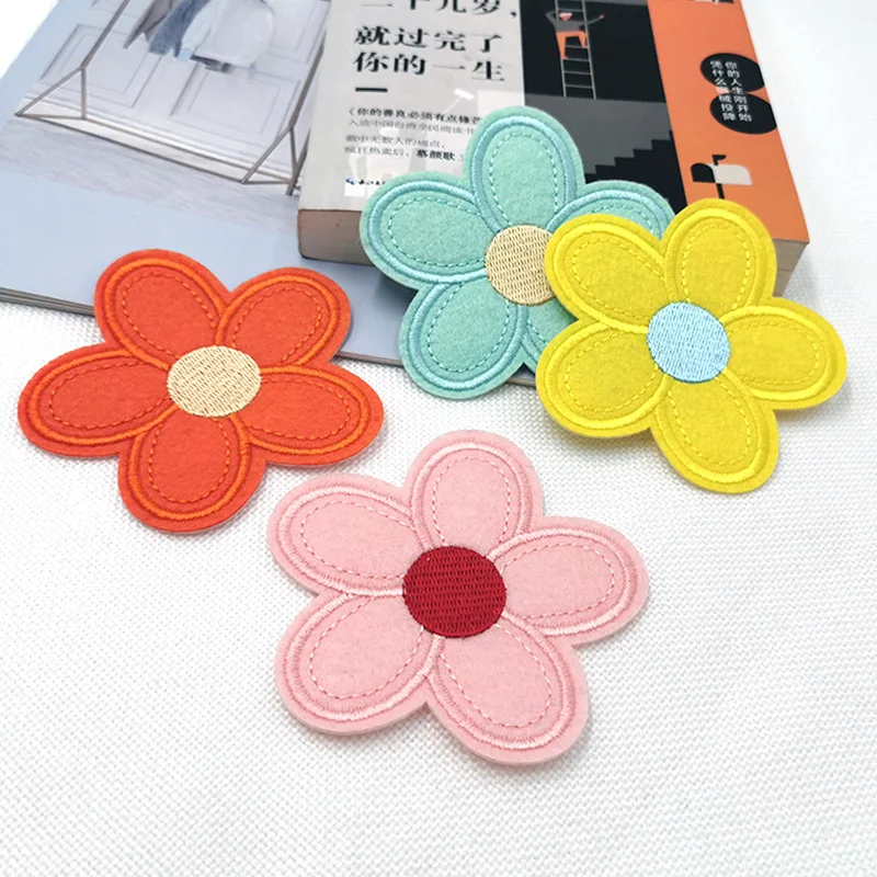 1 шт. цветная Цветочная вышитая ткань паста войлочная Железная Ткань этикетка на