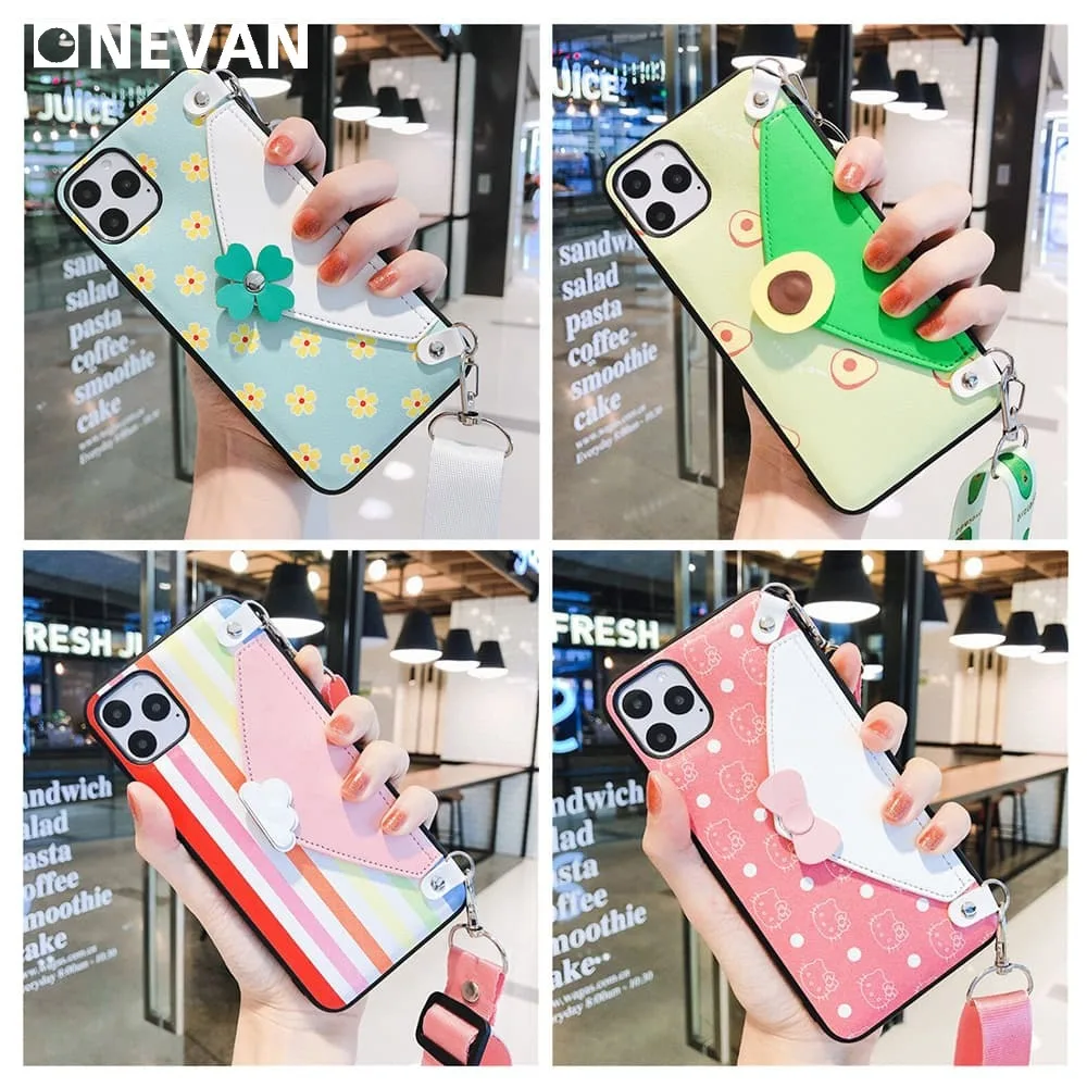 Милый чехол из искусственной кожи для IPhone 11 Pro Max X XR XS 7 8 Plus 6 s розовый Kawii корейский