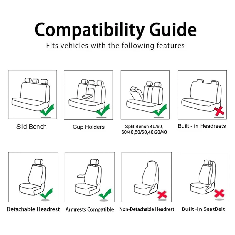 

Front Car Seat Covers Front Airbag Ready Sport Bucket , 2-Piece Set