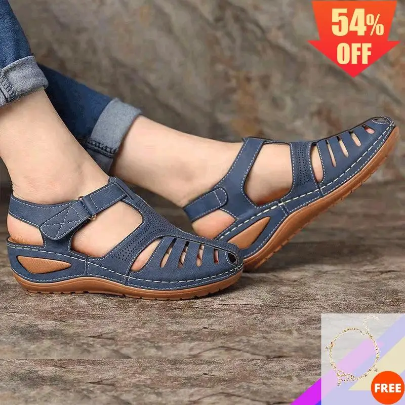 2020 женские сандалии летние с закрытым носком на платформе вырезами богемные без