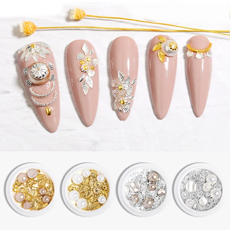 1 коробка для украшения ногтей в стиле барокко с металлическими заклепками