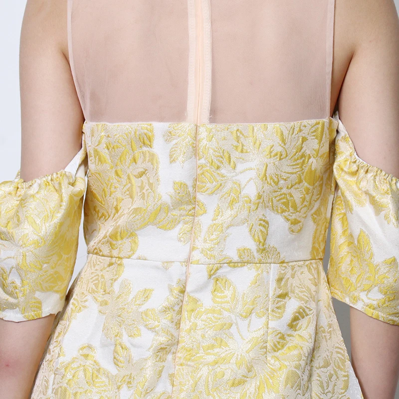 

TWOTWINSTYLE Elegant Patchwork Lace Dress For Women Slash Neck Short Sleeve High Waist Slim Dresses Female Fashion New Clothing