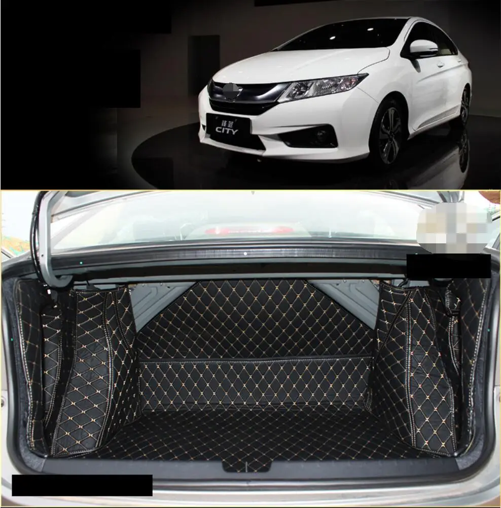 

for durable wearable leather car trunk mat cargo liner for honda city 2014 2015 2016 2017 2018 2019 Grace accessories
