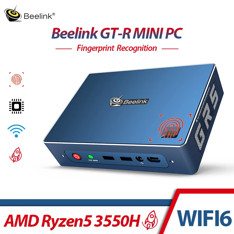 Beelink GTR AMD Ryzen 5 3550H Мини ПК Windows 10 16 ГБ 512 Гб WIFI 6 игровой компьютер с шифрованием