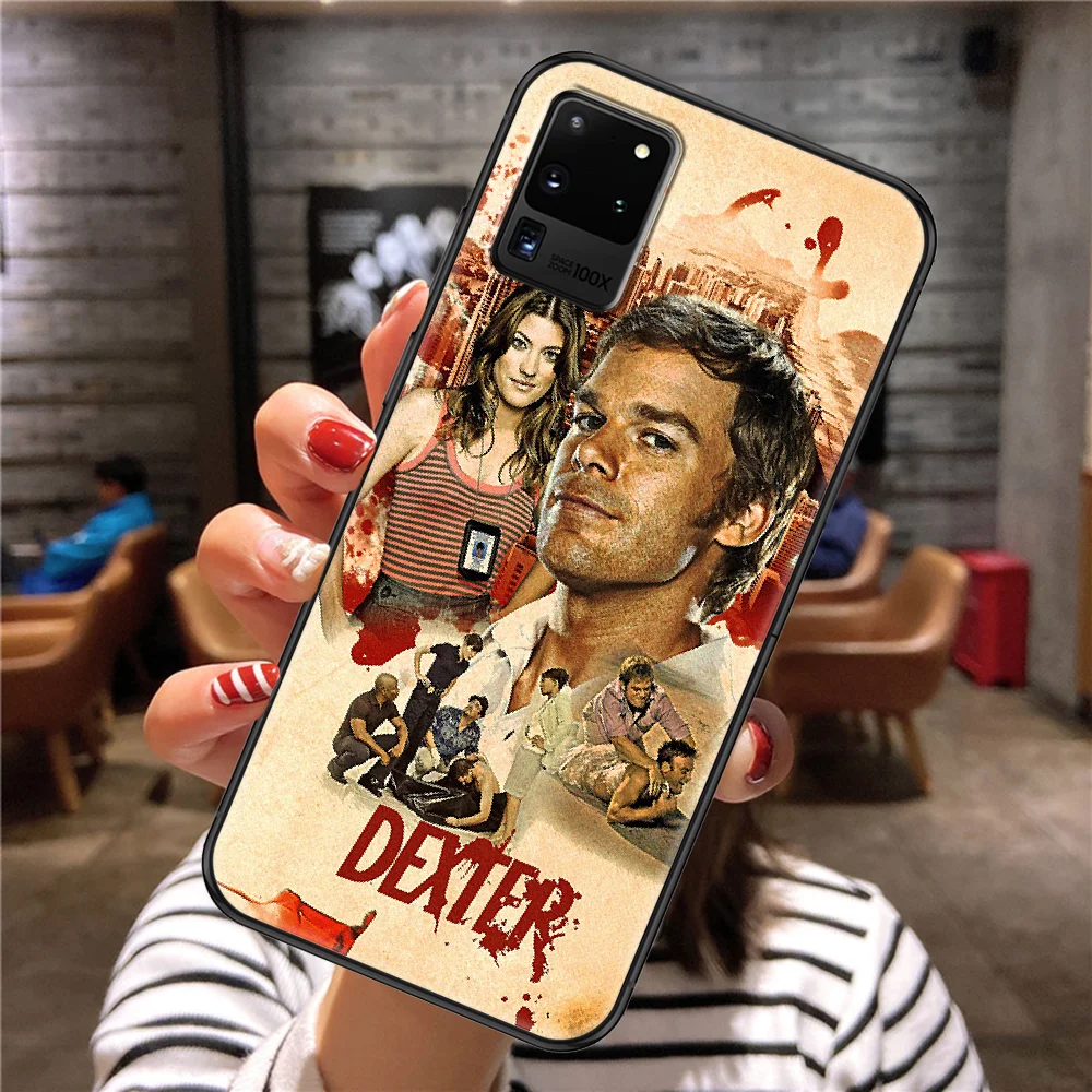 Чехол для телефона Dexter TV Samsung Galaxy Note 4 8 9 10 20 S8 S9 S10 S10E S20 Plus UITRA Ультра черный