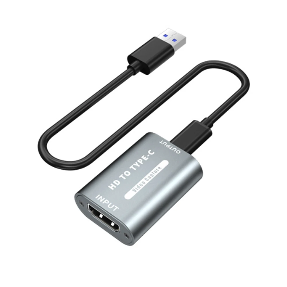 Карта видеозахвата Type-C HDMI-совместима с USB 1080P HD Запись игр для PS4/5 переключателей