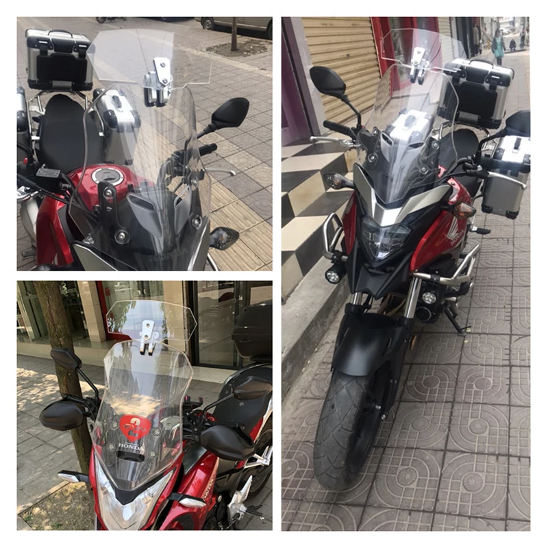 

MotorcycleAdjustable Spoiler Clamp-On Motorcycle Windshield Extension Windscreen Deflector Black Clip for BMW Honda ktm Yamaha