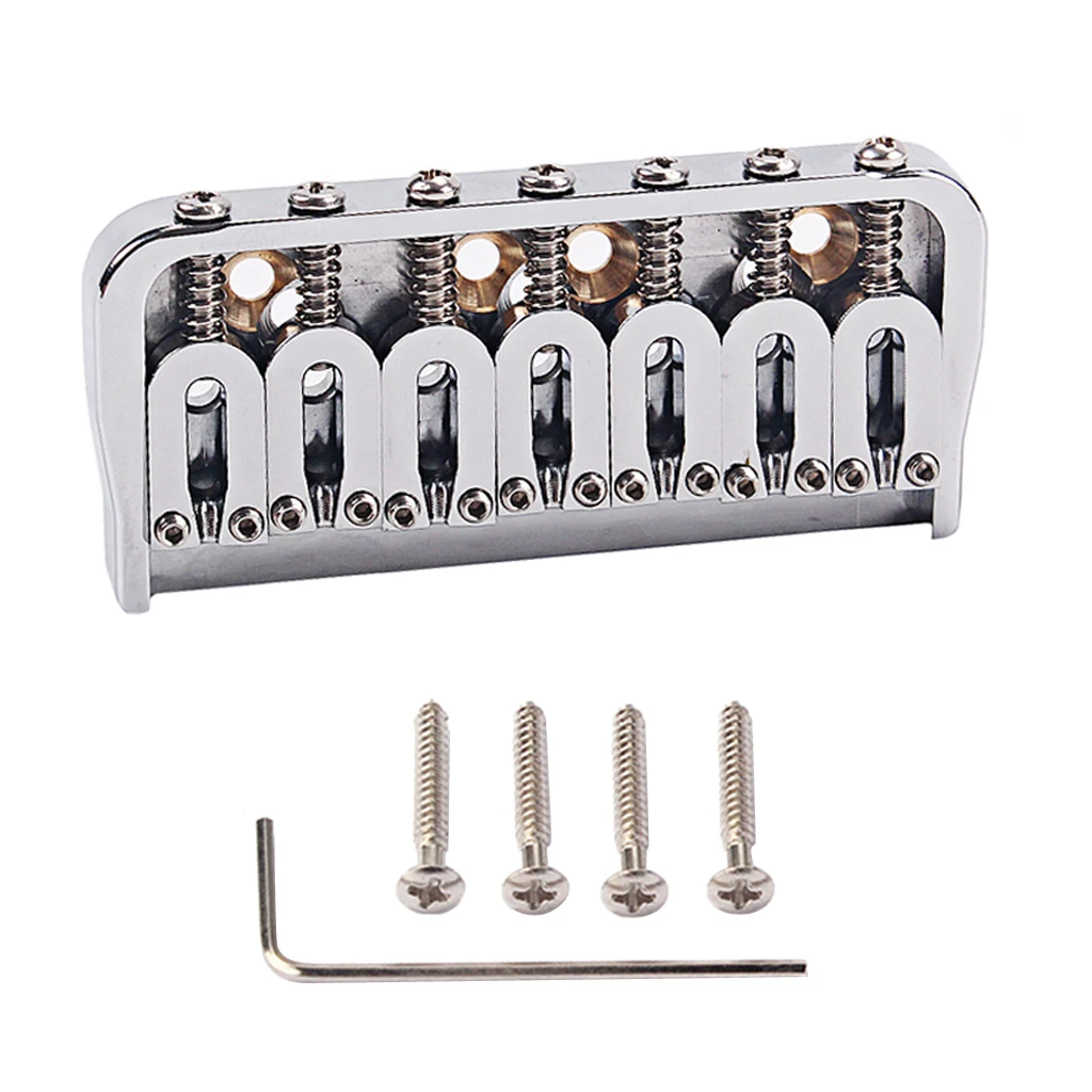 Solid 7 String Electric Guitar Bridge Saddle Bass Replacement Chrome Easy to Install | Спорт и развлечения