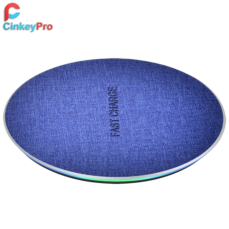 Cinkeypro QI Беспроводной Зарядное устройство быстрой зарядки Pad Quick Charge 2.0 для iphone 8 10 x