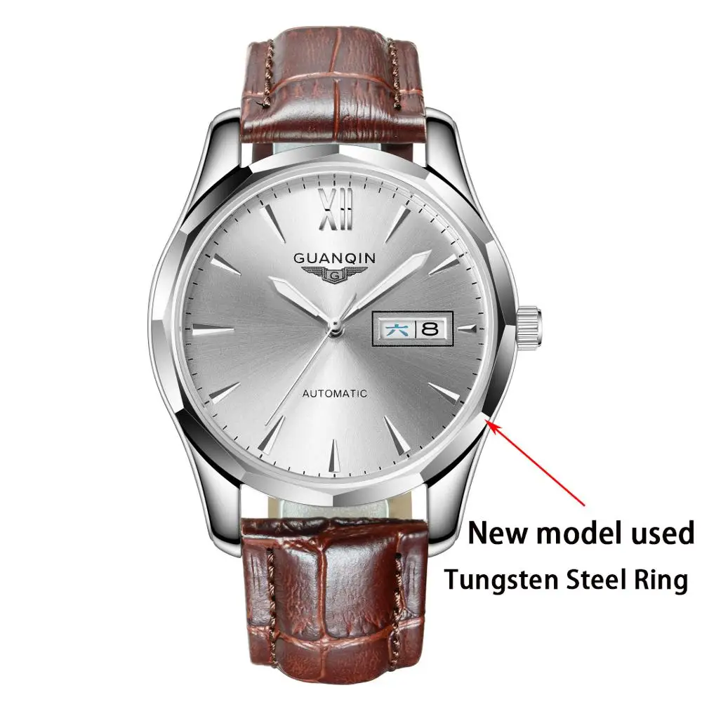 

GUANQIN автоматические механические часы Япония NH36 часовой Топ бренд Роскошные мужские часы водонепроницаемые сапфировые вольфрамовые сталь...