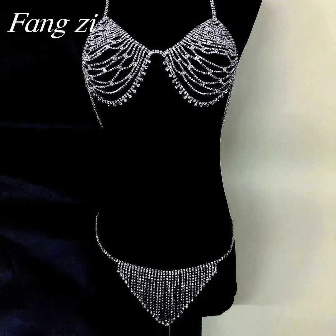 Женский цепочка для тела со стразами бюстгальтер с цепочкой и блестящими