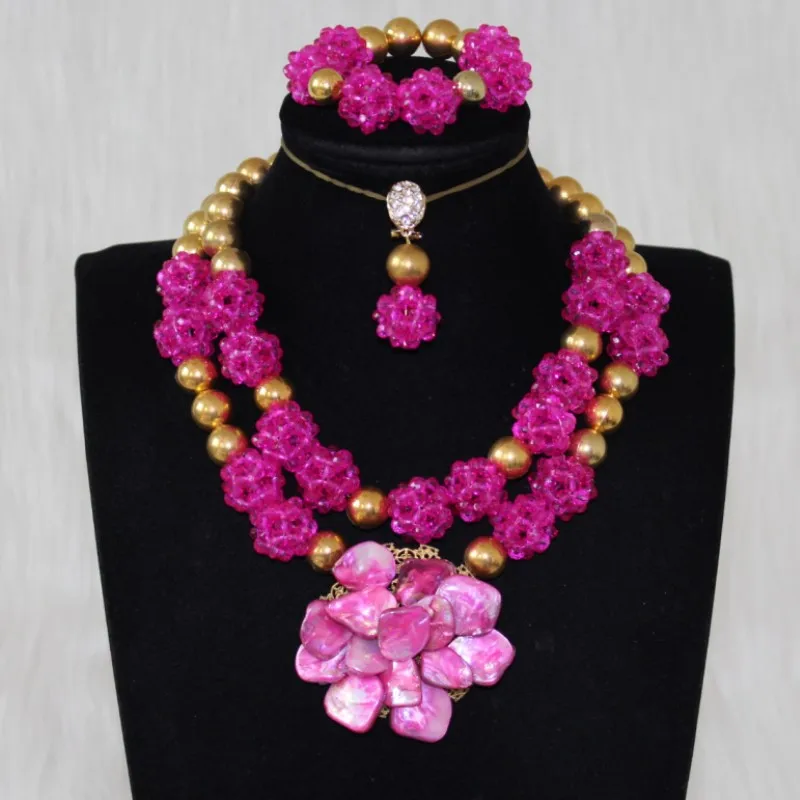 Ювелирные изделия Dudo свадебные украшения ожерелье с розовыми и золотыми