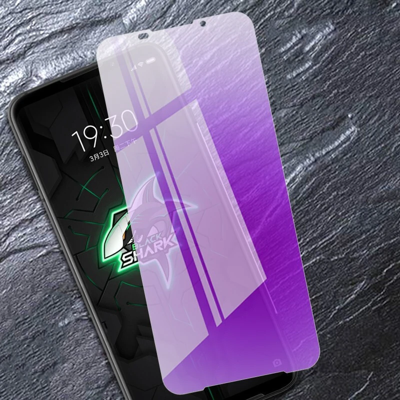 For Xiaomi Black Shark 3 Pro Anti Blue Glass 2 Helo 3S Tempered Screen Protector Full Cover Blue-ray | Мобильные телефоны и