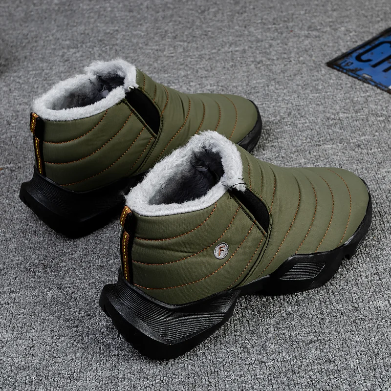

Men's Ankle Boots 37-46 Slip on Winter Warm Sneakers Plush Chunky Men Shoes Snow Boots Outdoor Platform Boots Men's Casual Shoes