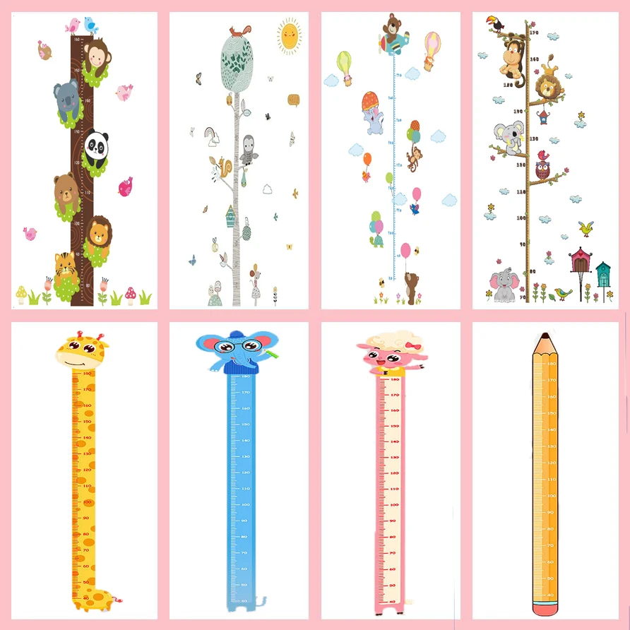 

Cartoon Height Measure Wall Stickers for Kids Rooms Wall Decal Growth Chart for Child Rooms Nursery Room Decor Art Poster Murals