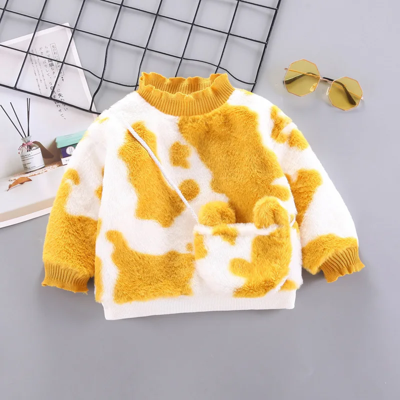 Sudadera de manga larga y gruesa para ni&ntilde;as, ropa de oto&ntilde;o e invierno-4