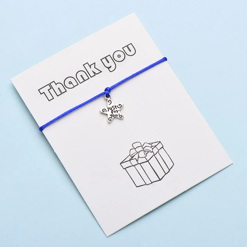 IYOE Wish Card Thank You очаровательные браслеты со звездочками для женщин и мужчин пара