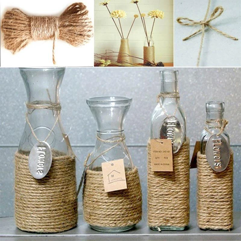 Шпагат из веревки натурального джута льна и ленты 10 м | Дом сад