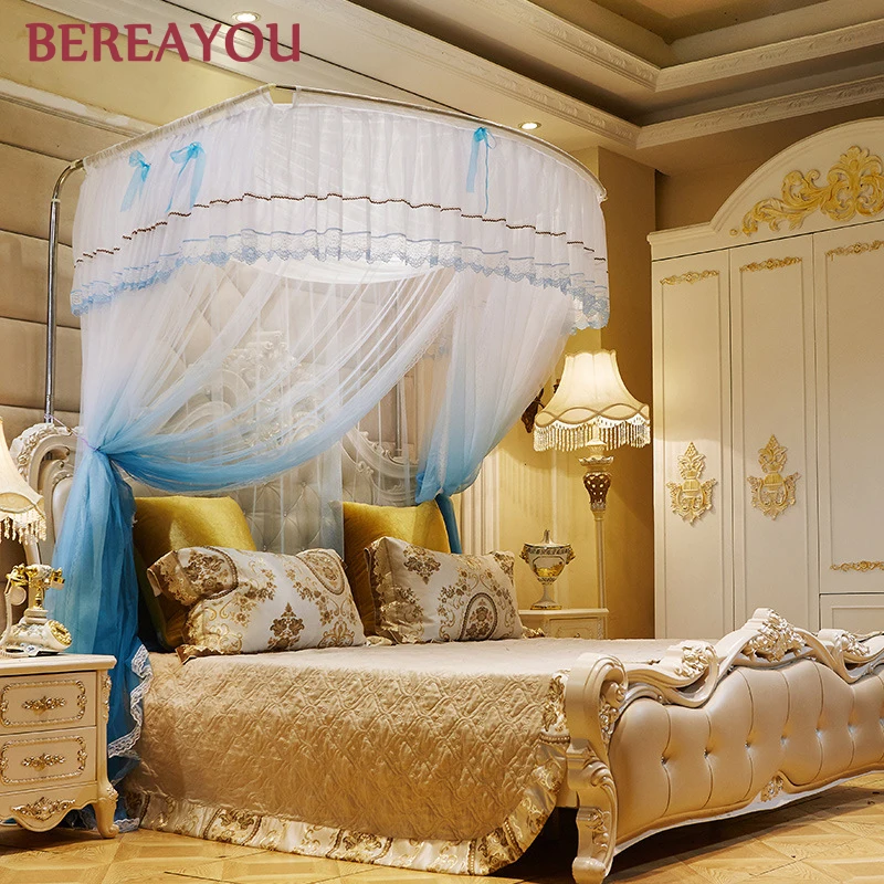 Роскошная противомоскитная сетка для двойной кровати с навесом из нержавеющей