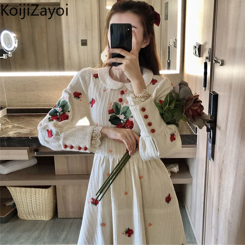 

Женское платье макси с цветочным принтом Koijizayoi, модное облегающее вечернее платье с длинным рукавом в Корейском стиле на осень и зиму, 2022