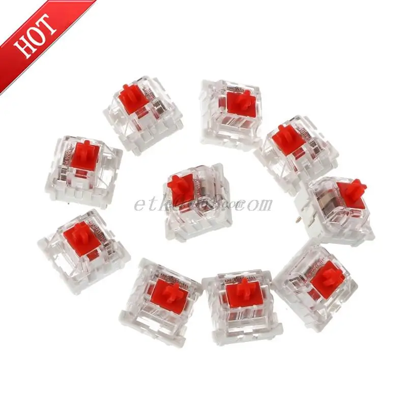 10Pcs 3 Pin Mechanical Keyboard Switch Red Replacement For Gateron Cherry MX