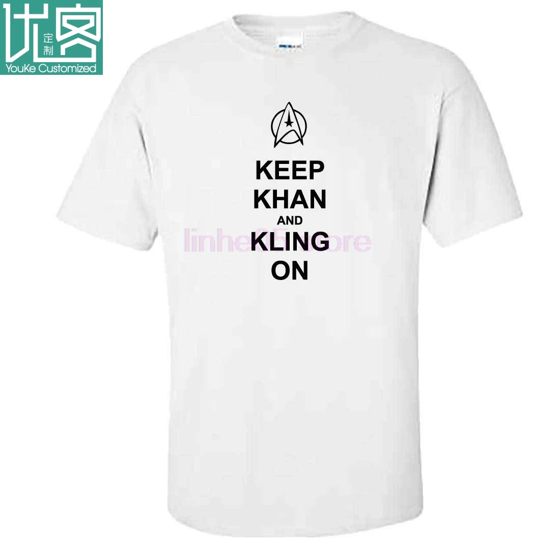 Мужская Футболка Keep Khan And Klingon со смешной звездой Стартрек Спок |