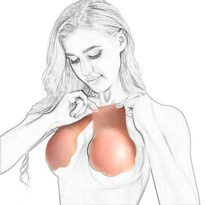 Бюстгальтер кролик самоклеящаяся Силиконовая накладка для сосков с эффектом пуш