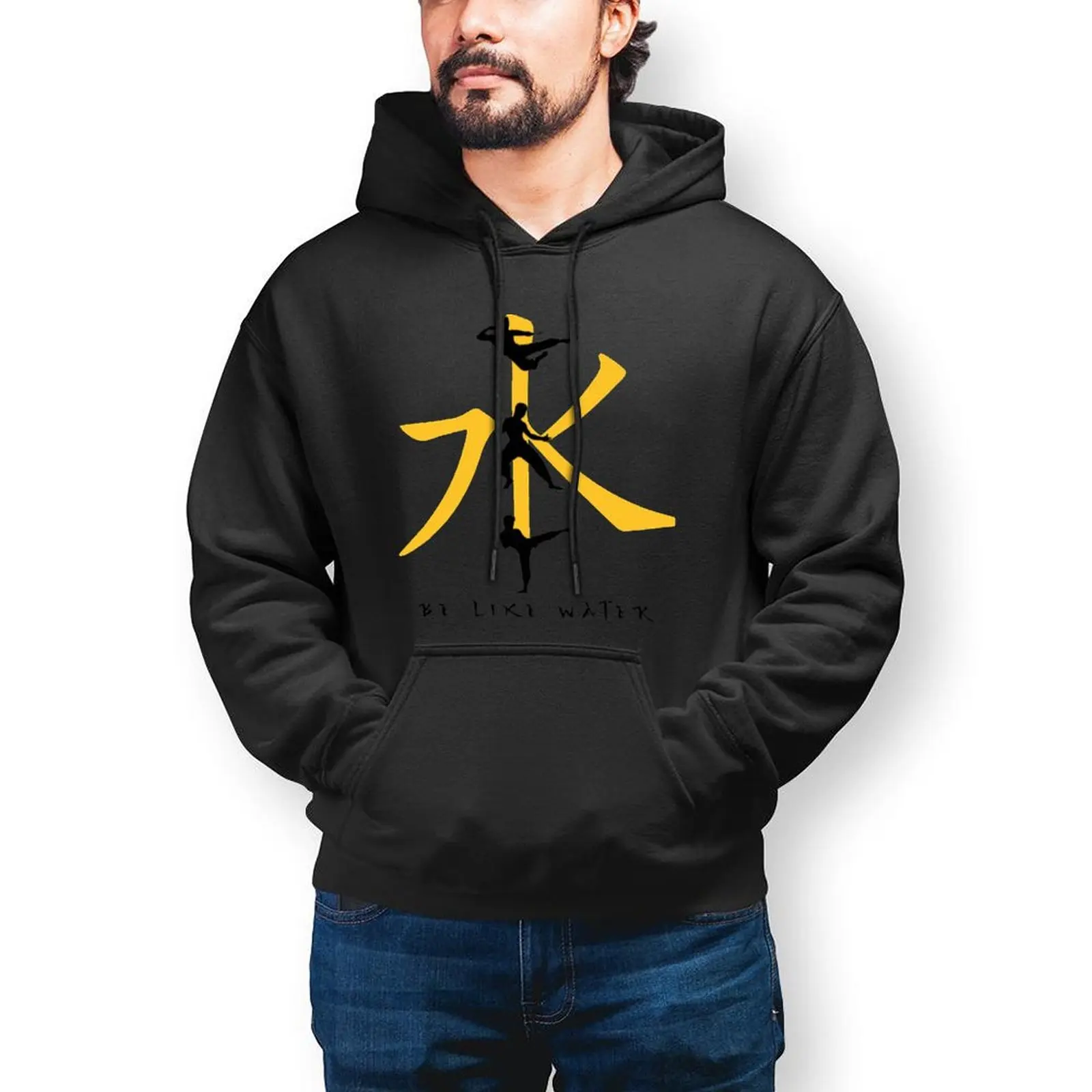 

Bruce Lee Be Like Water Hoodies Martial Arts Star Winter Cotton Hoodie Casual Streetwear Big Pullover Hoodie Men