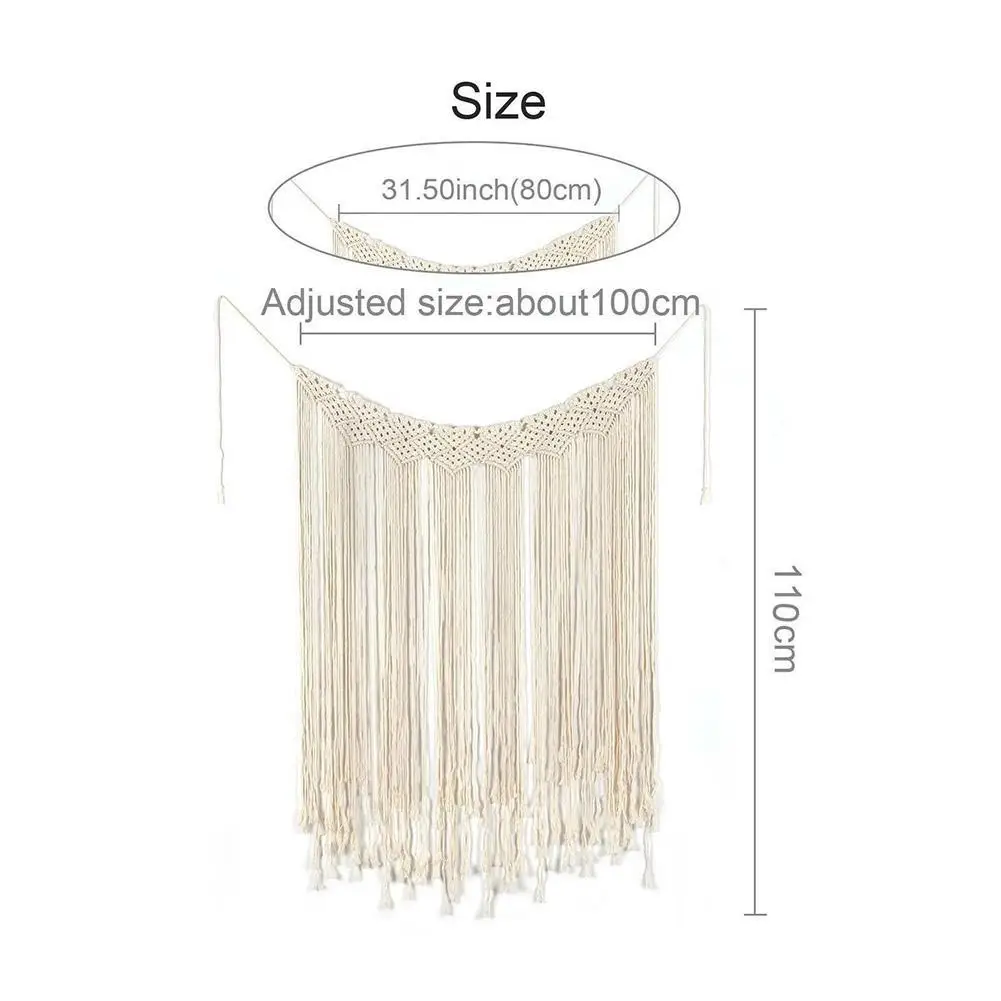 

95 * 180cm Macrame Tapestry Cotton Woven Hand Woven Wedding For Room Divider Curtains Background Window Tapestry Bohemian D B3B6