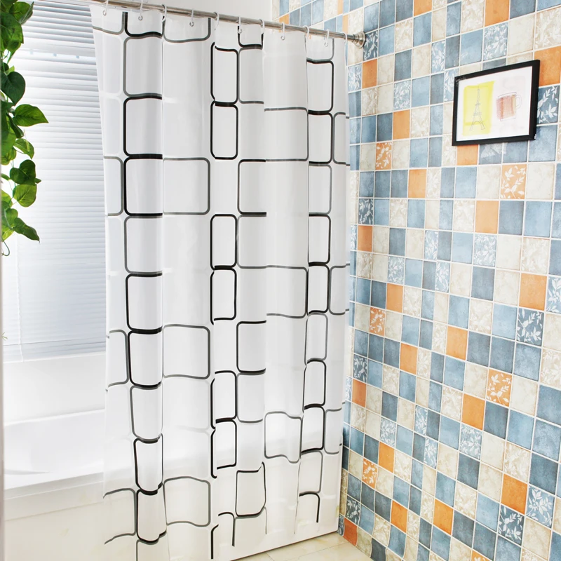 Белая Квадратная Толстая душевая занавеска k water PEVA с крючками водонепроницаемая