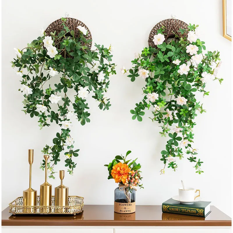 

Shilixiang Fake Flowers Simulation Bouquet Green Plants Wall Pendant Living Room Hanging Orchid Rattan Decorative Vines Potted