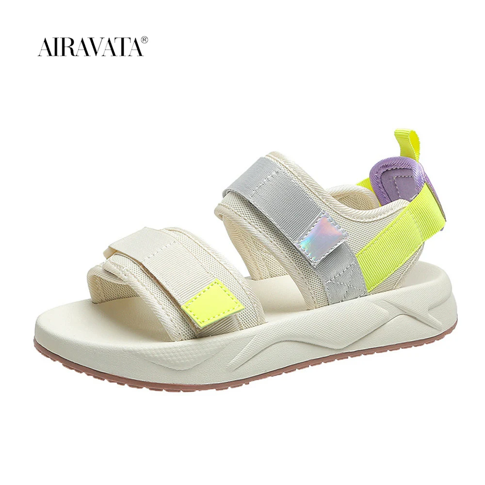 

Сандалии Airavata женские на платформе, уличные пляжные босоножки, Повседневная Удобная обувь на плоской подошве, большой размер 35-40, лето 2021