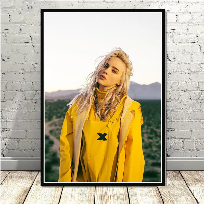 Горячая Billie Eilish музыкальная певица поп-звезда плакаты и принты картины на стене холст живопись декоративная домашний декор Куадрос - Цвет: 17