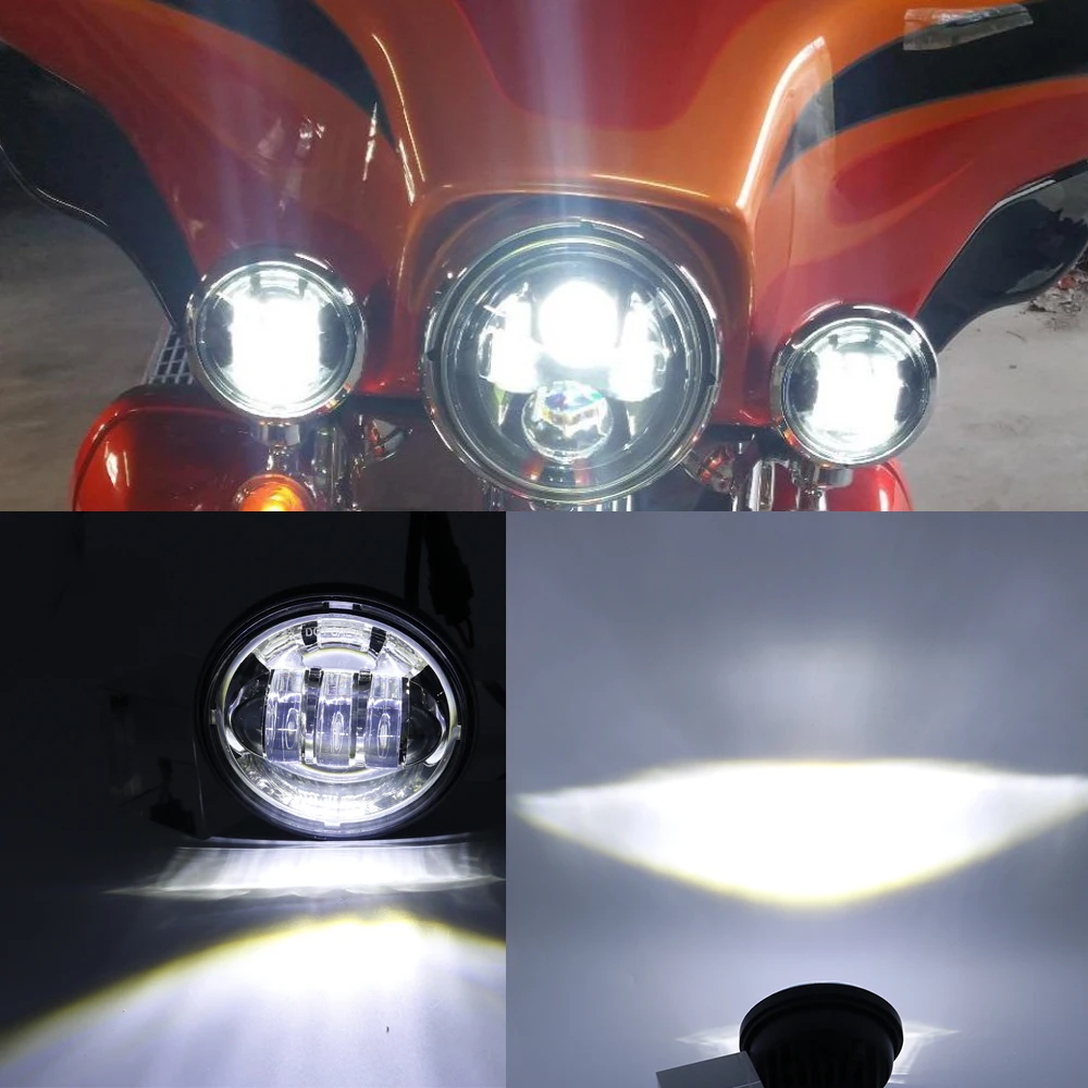 motorcycle 4 1/2" 4.5 inch LED Auxiliary Spot Fog Passing Light Lamp with Housing Ring Mount Bracket |