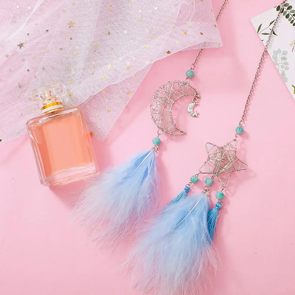 Мини-Ловец снов Автомобильная подвеска ветряные колокольчики перо полые звезды