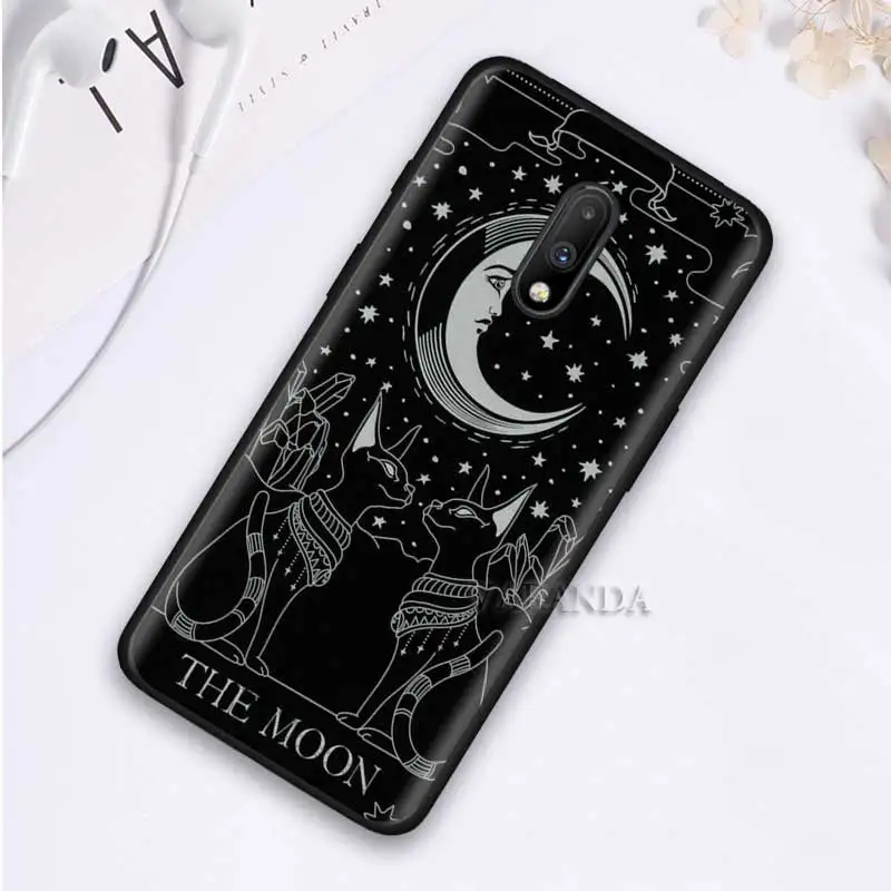 mobile phone case for oneplus 8t 7 pro 8 nord n10 5g n100 oneplus z coque shell 7t 6t 6 funda capa witches moon cat tarot free global shipping