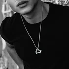 Мужские квадратные ожерелья с треугольными подвесками Vnox из нержавеющей стали с геометрическим узором