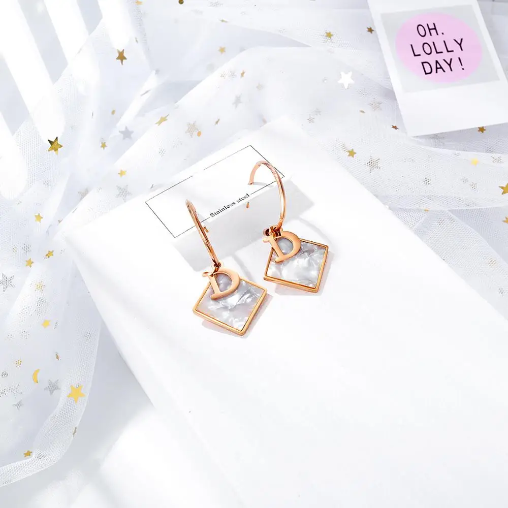 Серьги Hemiston с квадратными ракушками и кисточками женские серьги покрытием из