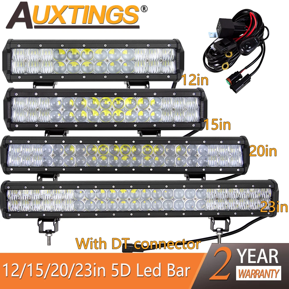 Auxtings 12/15/20/22 '✠''inch 12V 24V внедорожные 5D светодиодный светильник бар с DT