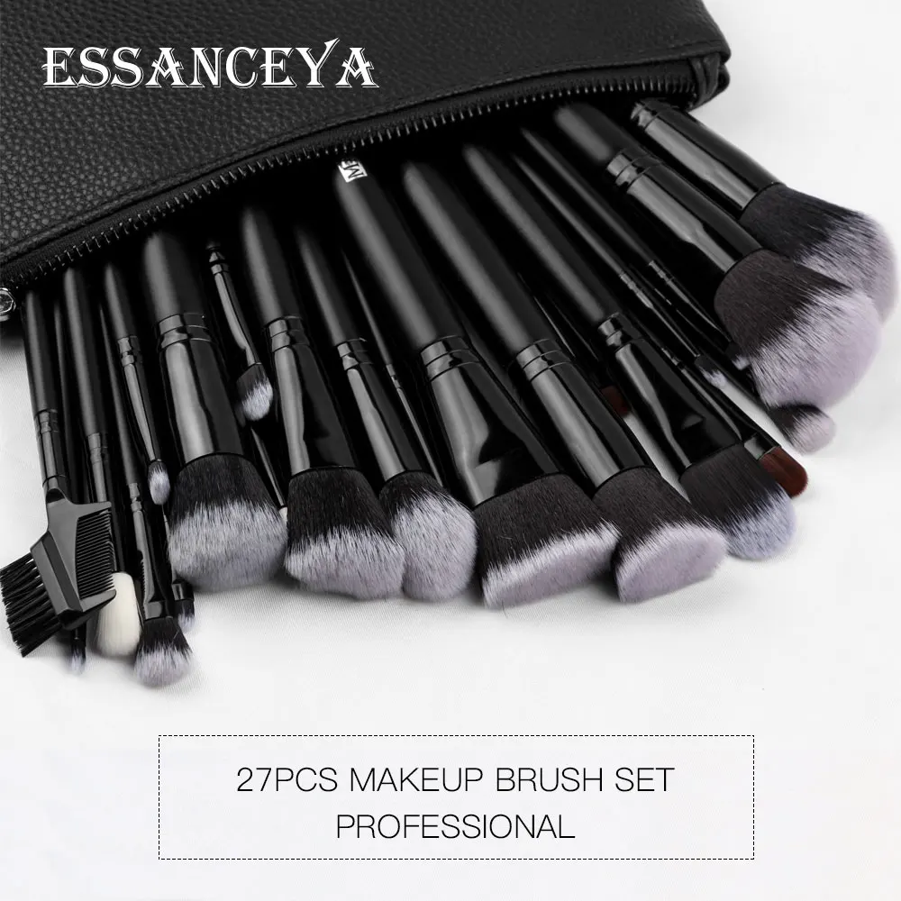 ESSANCEYA 10/27PCS Makeup Brushes Set Foundation Eyeshadow Blending Make Up Brush Tools Soft Synthetic Hair For Beauty | Красота и