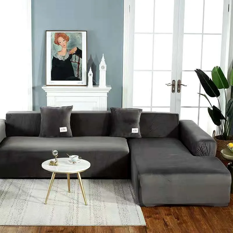 

12 color sofa cover velvet L Shape 1/2/3/4 Seater Stretch Slipcovers Sofa Cover Set Covers for Living Room Elastic Sofa covers