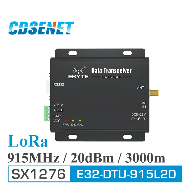 

1pc 915MHz LoRa SX1276 RS485 RS232 Transmitter and Receiver E32-DTU-915L20 CDSENET uhf Module RF DTU 915 MHz Transceiver