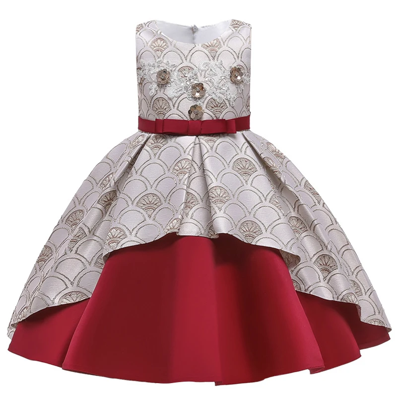 New girls' wedding party two pieces of patchwork puffy dress Princess flower children's holy feast GOLD SEQUIN | Свадьбы и