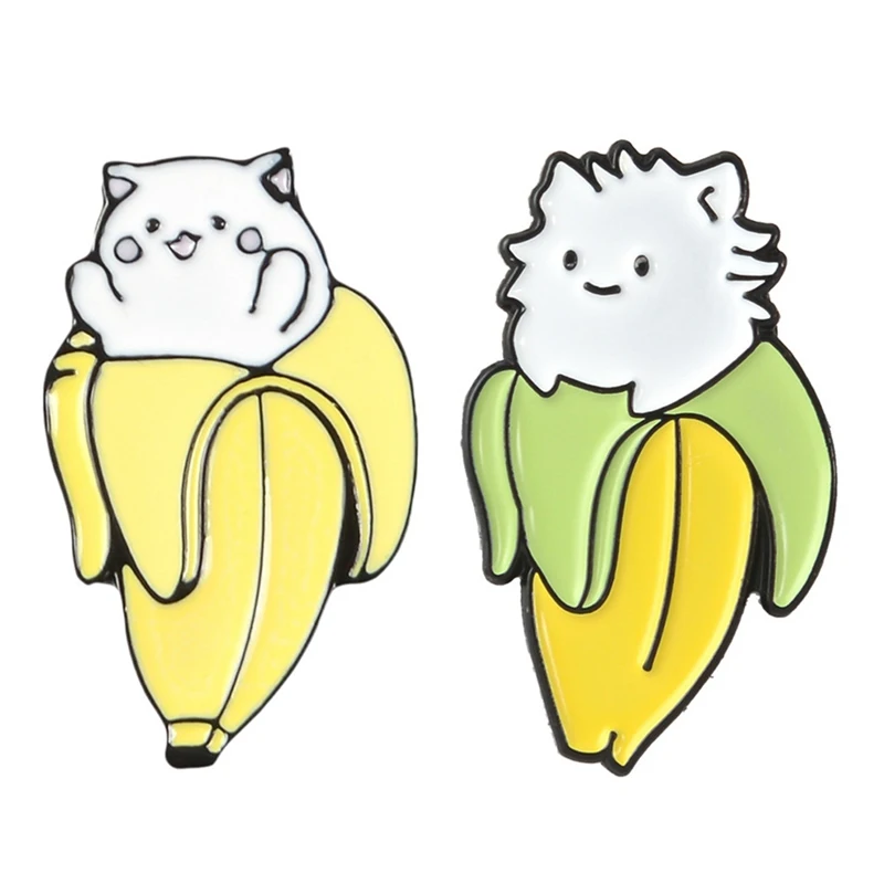 

2021Cartoon banana cute cat hedgehog animal brooch alloy badge For Boy/Girl Clothing Art Badges Decor 2.54*1.5cm