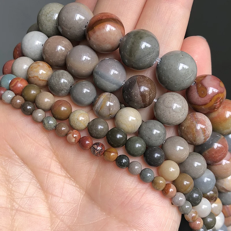 

Natural Ocean Jades Stone Beads Round Loose Spacer Beads For Jewelry Making DIY Earring Bracelet Necklace 15"Inch 4/6/8/10/12 mm