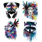 Модные термопереводные нашивки в виде животных для одежды, стирающиеся термопереводные наклейки сделай сам