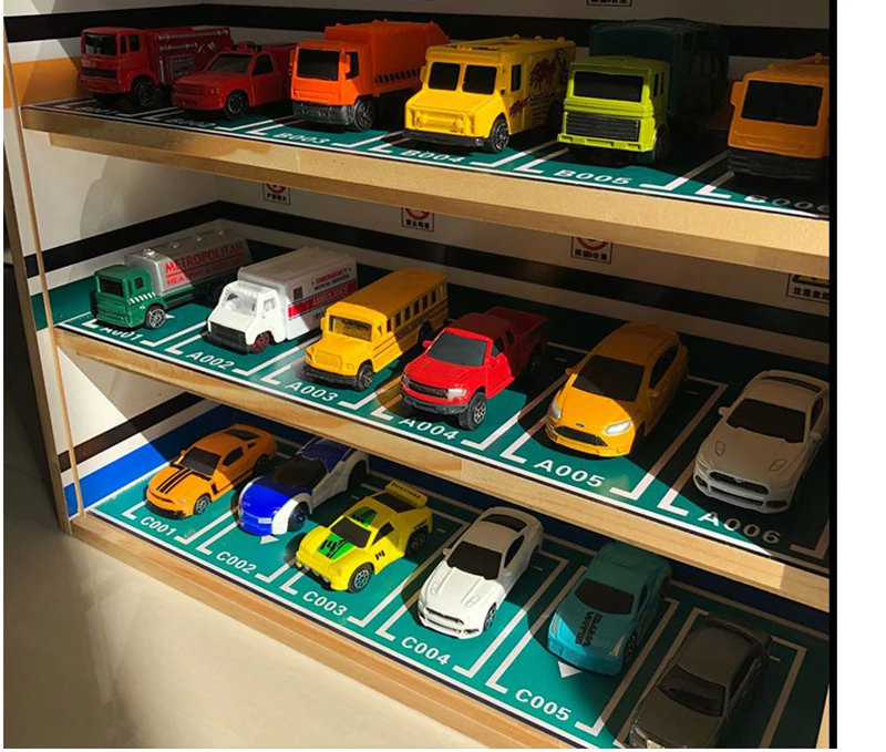1: 64 1:43 1:32 шкала 2/3 слоев деревянная игрушечная Автостоянка сцены витрина с легкой модели автомобиля подземный ящик для хранения гаража